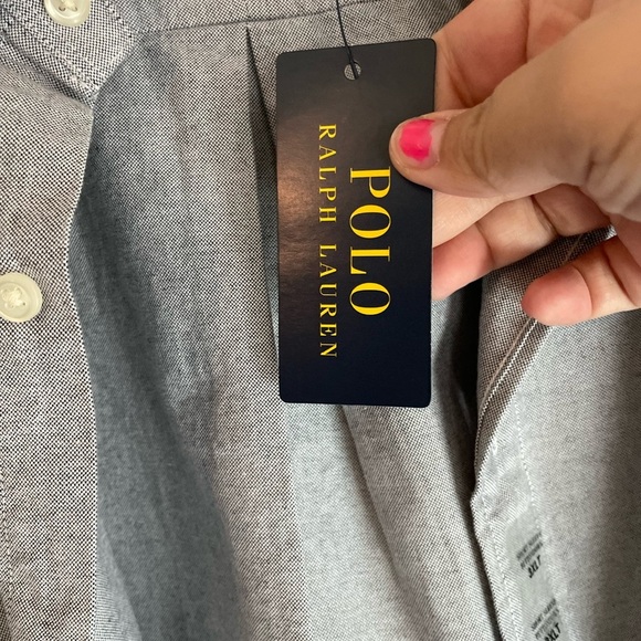 Polo Ralph Lauren Big & Tall Short Sleeve Oxford Woven Shirt Color Slate 3XLT - Picture 7 of 8